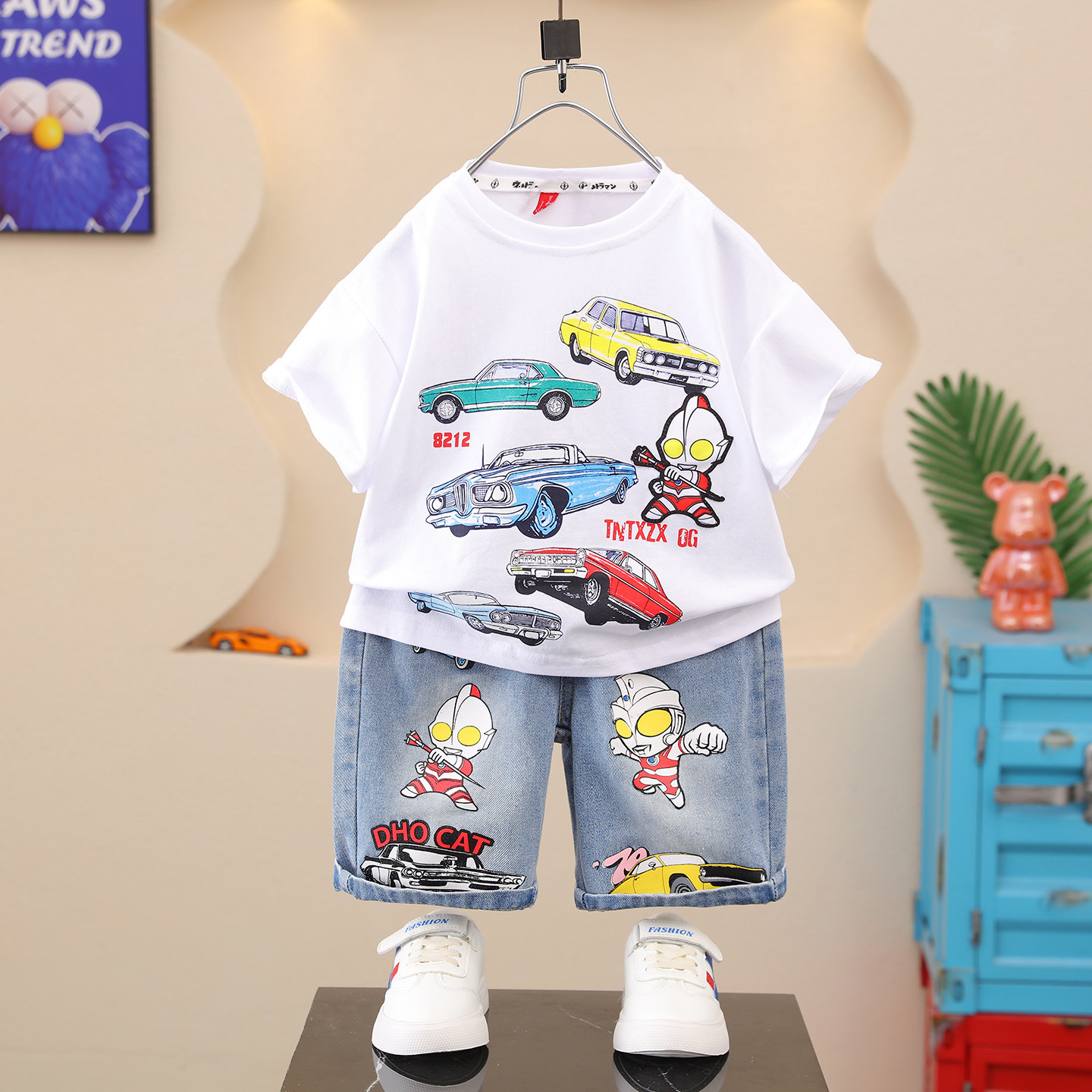 男童夏季套装2026新款酷帅儿童奥特曼衣服男孩短袖宝宝夏装两件套