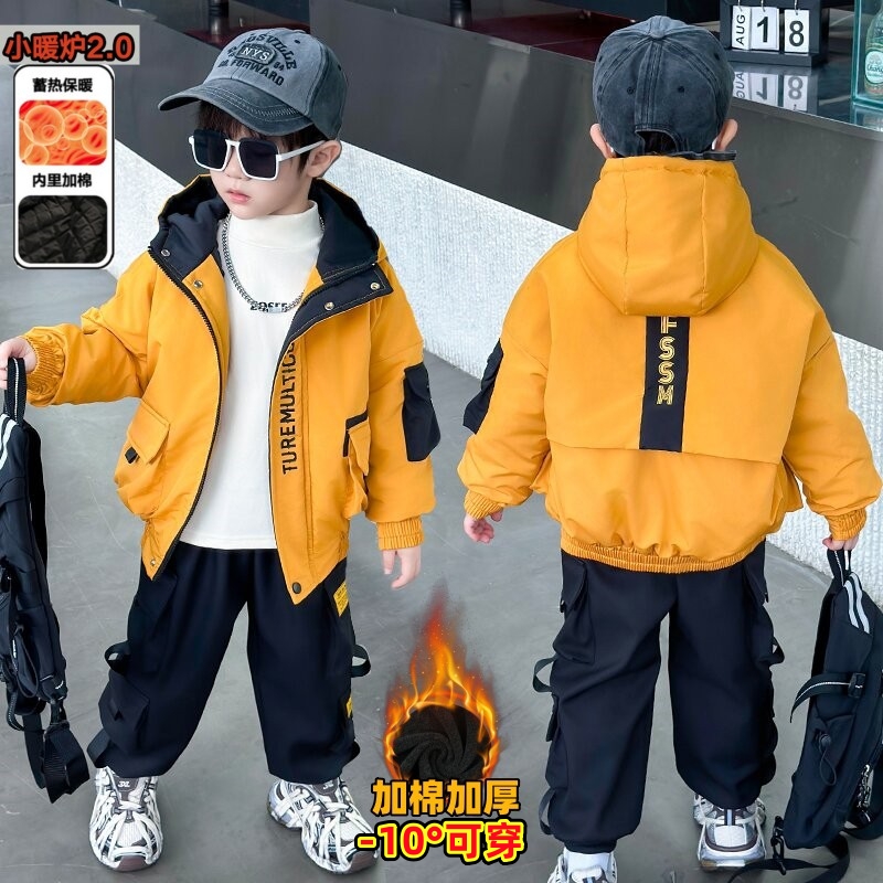 加厚工装两件套秋冬保暖炸街时髦