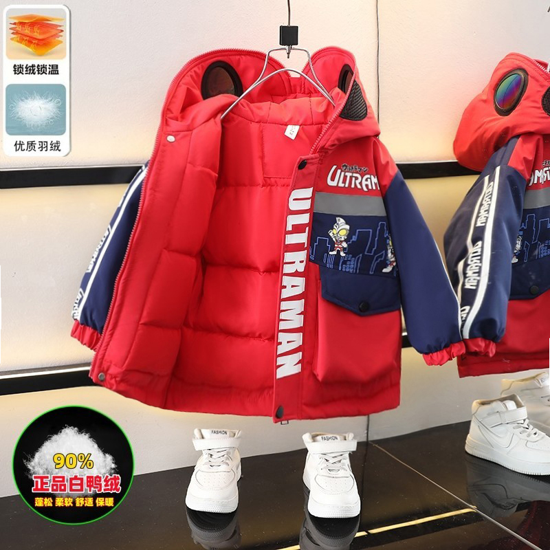 奥特曼加厚正品90白鸭绒羽绒服潮