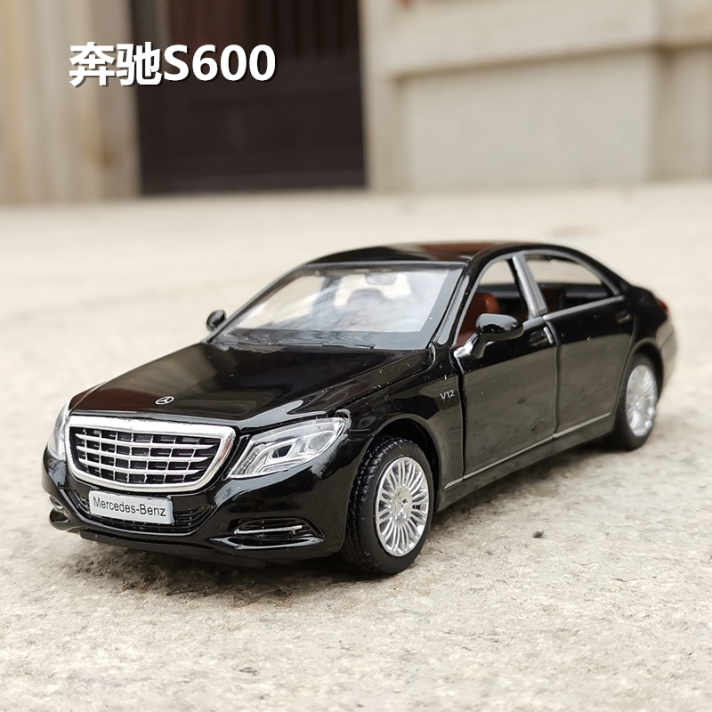 正版1:32奔驰s600儿童合金玩具声光回力原厂仿真金属汽车模型摆件