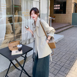 米白色斗篷式风衣外套女春初秋英伦风气质收腰高级感小个子大衣，女装风衣，浙宝176（原073）