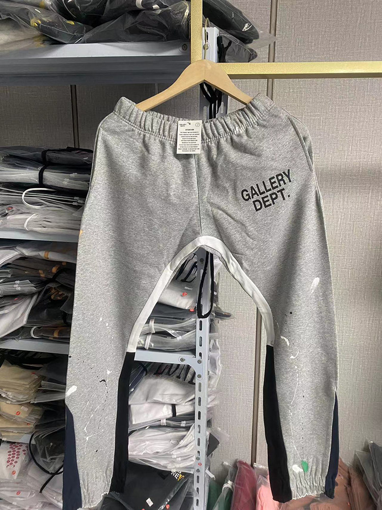 Correct version of gallery dept hand-painted ink-splashed drawstring high street casual sweatpants flared trousers for men and women