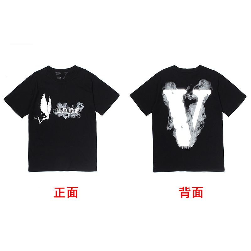 thumbnail for VLONE FOG summer loose T-shirt American high street style couple European and American co-branded limited big V short sleeve men's and women's ins