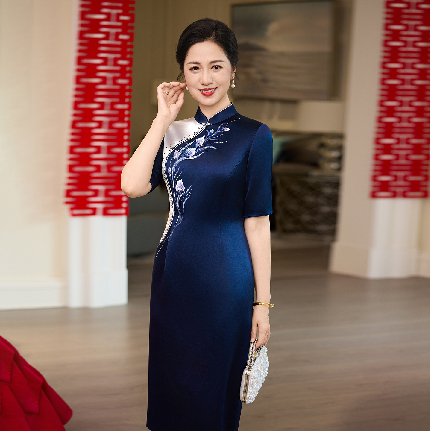 喜婆婆婚宴旗袍喜妈妈婚宴礼服