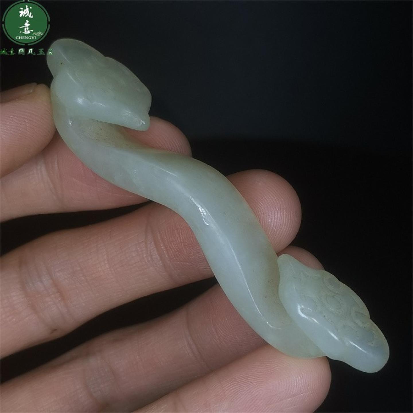 男士迷你天然岫玉石灵芝吉祥云小如意吊坠小摆挂件包挂坠把件古风