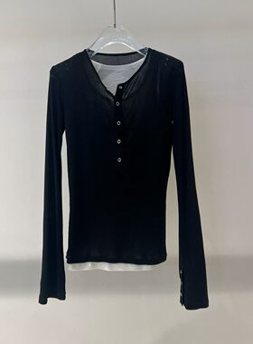 佳禾艾诺丝2026春新款圆领针织衫女长袖假两件羊毛衫BR601116-889