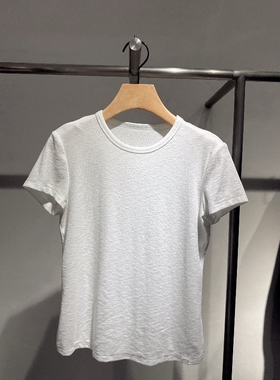 商场同款2026春季新时尚百搭简约上衣圆领短袖白色t恤女BR611110
