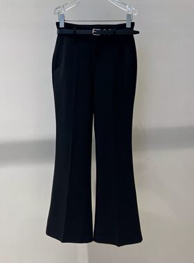 佳禾艾诺丝2026春款腰带西装裤高腰显瘦微喇休闲裤女BR311110-980
