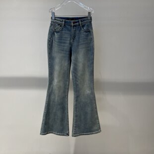 佳禾艾诺丝2026春新款百搭高腰显瘦微喇牛仔裤长裤女BR321127-789