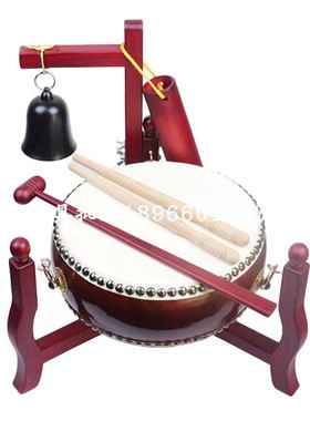 小号练习鼓铃鼓实木佛堂法器