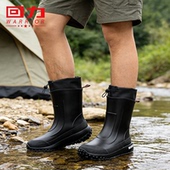 时尚 户外厚底防滑耐磨胶鞋 百搭防水鞋 加绒四季 回力雨鞋 通用鞋 男款