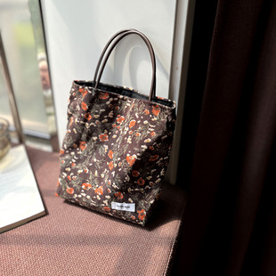 GGSG BAG美拉德森系碎花复古小号手提布包布袋子手拎托特包妈咪包