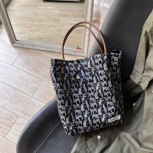 GGSG BAG原创复古手提布包小号棉麻手腕布袋小众便当妈咪包托特包 - 封面