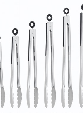 不锈钢食物夹加厚防滑适用厨房烧烤夹Stainless Steel Food Tongs