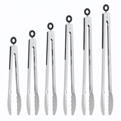 不锈钢食物夹加厚防滑适用厨房烧烤夹Stainless Steel Food Tongs