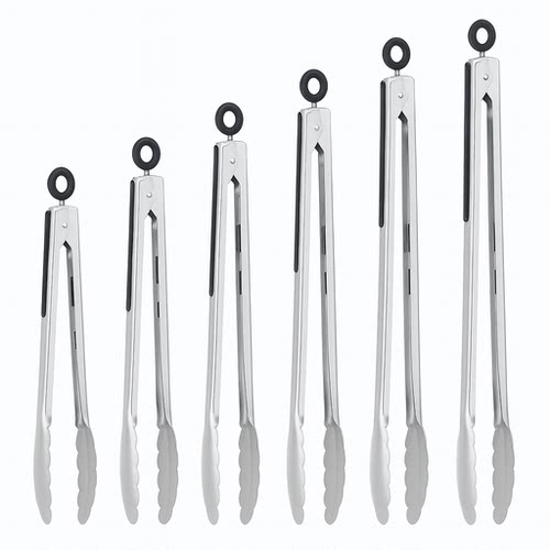 不锈钢食物夹加厚防滑适用厨房烧烤夹Stainless Steel Food Tongs