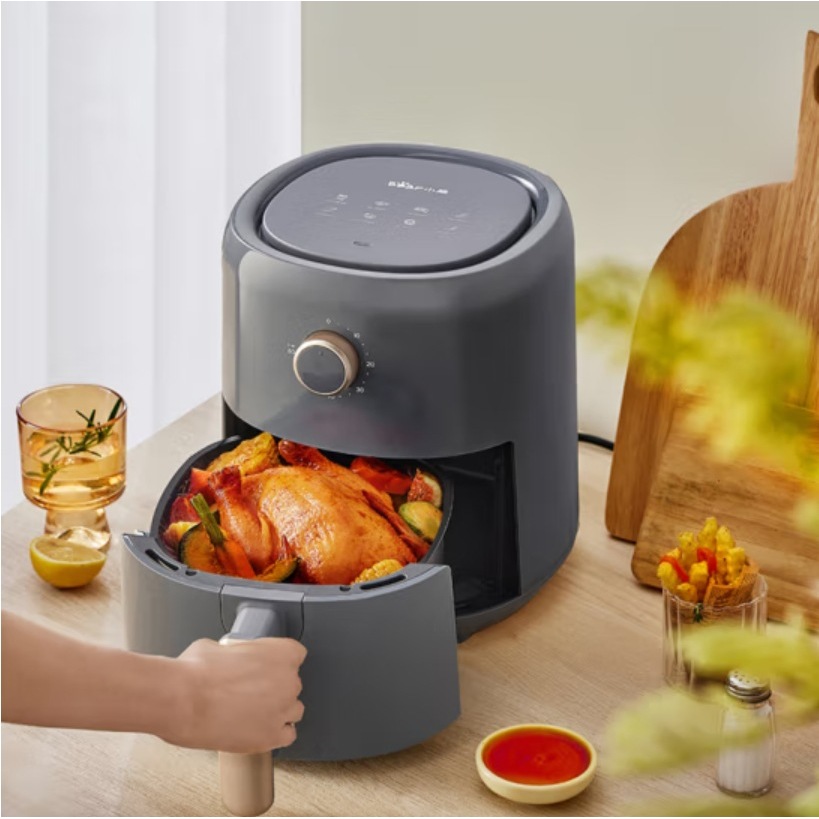 小熊空气炸锅QZG-N10W2家用全自动3L 微电脑触控电炸锅 微蒸汽