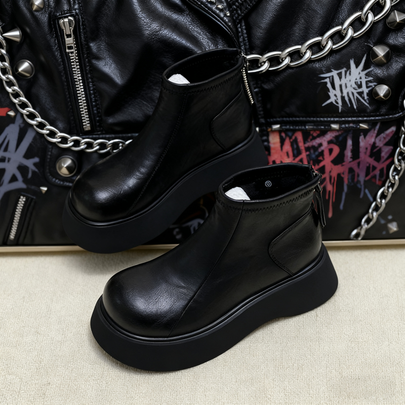 欧洲站个性百搭冬季女厚底雪地靴