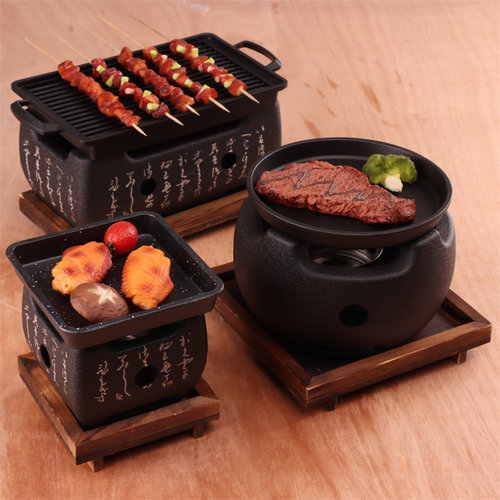 煮茶炉单人烤炉火锅韩式铸铁烤盘