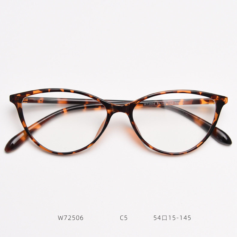 W72506超轻猫眼TR90细框近视眼镜框架男女7克窄框素颜学生平光镜