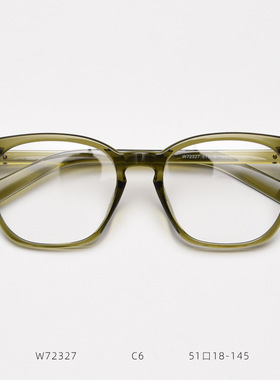 W72327早八素颜文艺近视眼镜框男女深咖色方框适合圆脸显瘦配度数