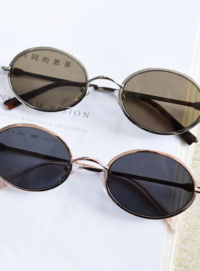 LY2460新款金属大框椭圆太阳眼镜时尚男女网红街拍墨镜防紫外线潮