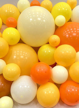 5/10/12/18寸黄色橙色气球加厚柠檬黄马卡龙桔开业感恩节装饰气球