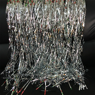 2/3米雨丝帘 背景墙装饰红粉浅蓝银玫瑰金白橙黑色 亮面流苏 雨丝