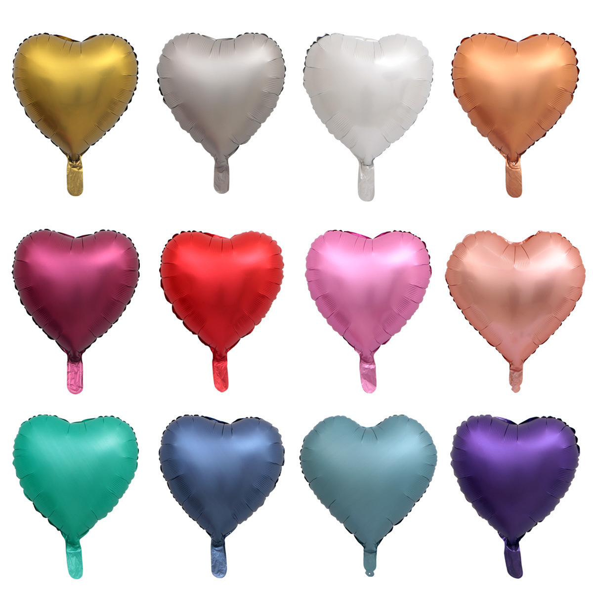 18寸爱心形磨砂生日派对铝膜气球