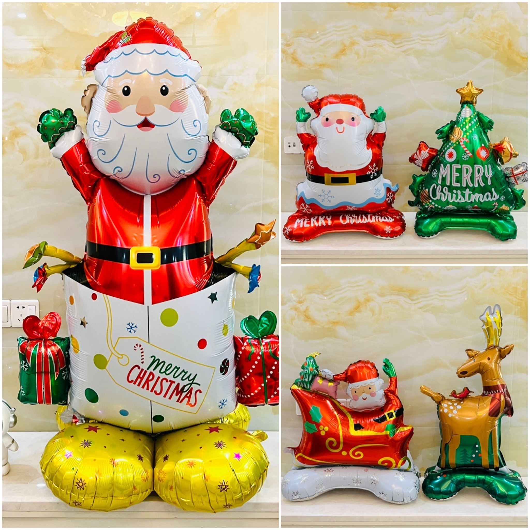圣诞新年气球站立大号财神醒狮