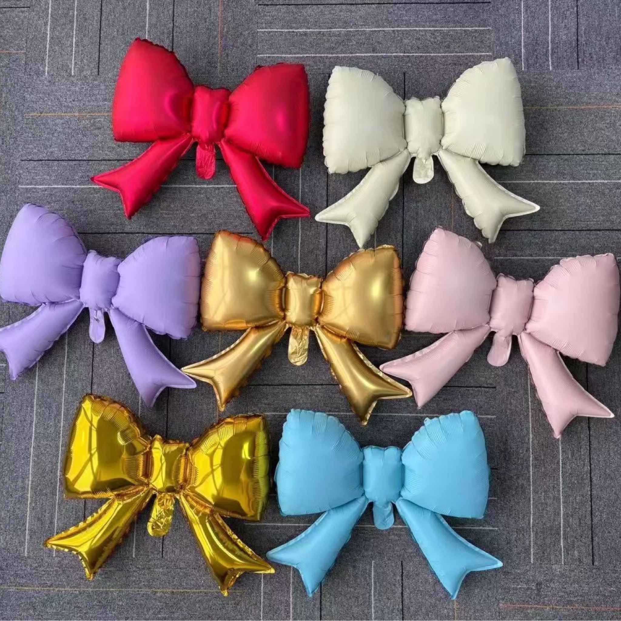 21寸ins风马卡龙蝴蝶结气球小号 儿童生日男女孩户外拍照布置道具
