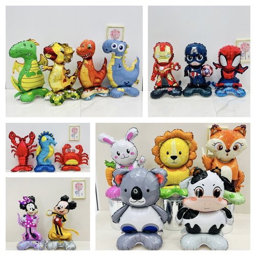 卡通动物海洋恐龙蜘蛛侠站立气球