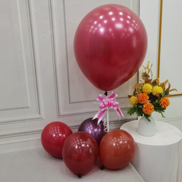 10/18寸酒红色气球 透光酒红 葡萄红 宝石红 咖啡色 珠光酒红圆球