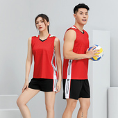 无袖 印字 排球服少年队服定制男女排球服学生气排球比赛服班服套装
