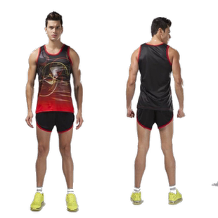 田径服套装男女款紧身长跑马拉松衣服女运动跑步比赛训练短裤背心