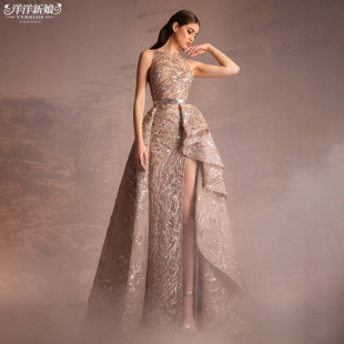 显瘦结婚敬酒服2023新款 订婚参加生日宴名媛高级酒会露腿性感礼服