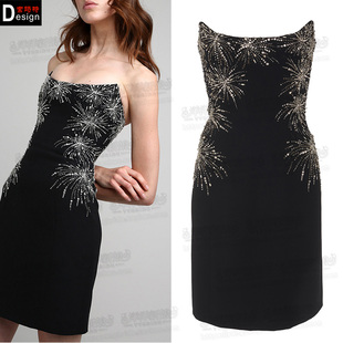 抹胸显瘦小黑裙2023生日晚宴酒会性感轻奢高级感年会小礼服定制女