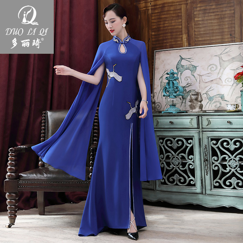 多丽琦旗袍2022年新款演出走秀旗袍礼服女中国风改良版连衣裙春夏