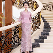 多丽琦新款 改良旗袍裙宴会轻奢主持礼服喜妈妈婚宴敬酒服优雅长裙