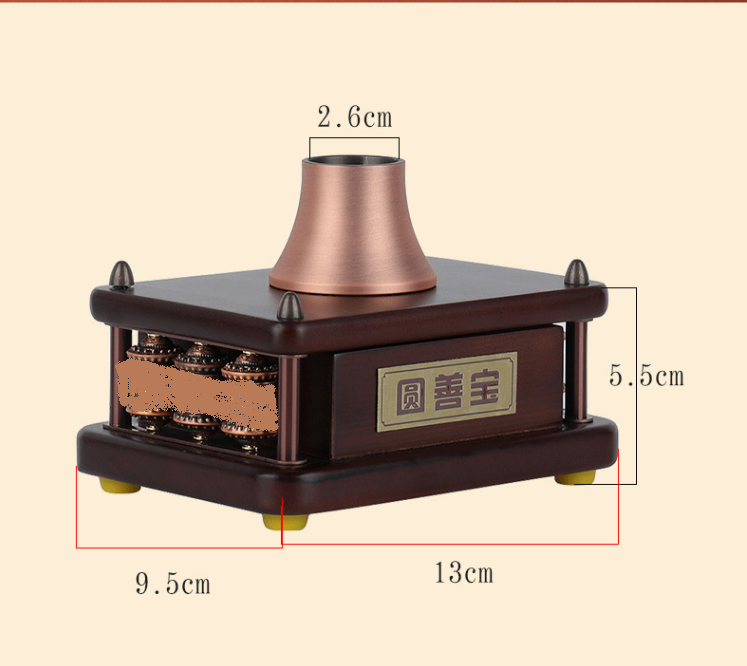 实木全金属莲花座摆件德田
