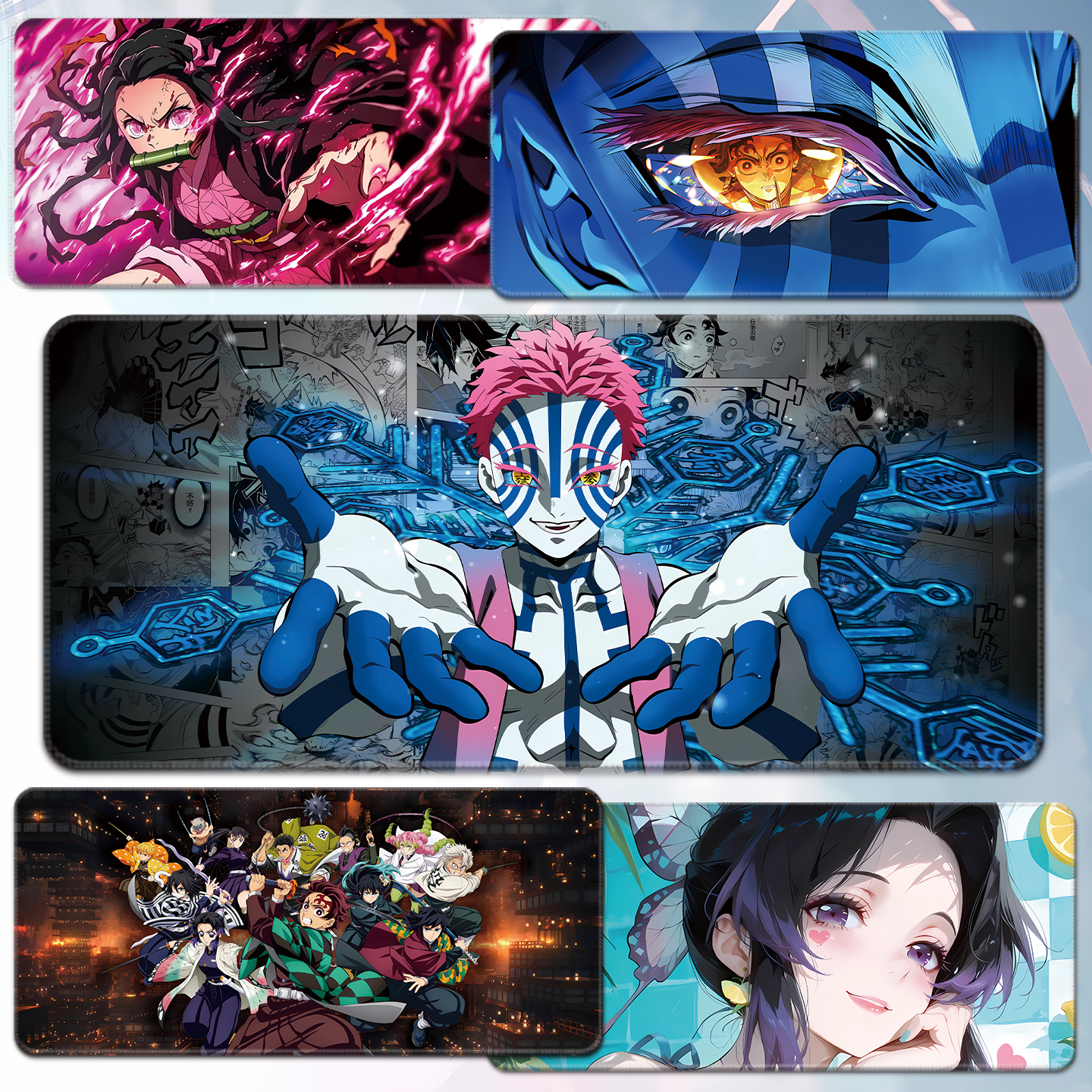 鬼灭之刃鼠标垫超大桌垫锁边加厚