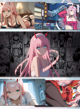 国家队02鼠标垫Darling超大号滑鼠键盘桌垫ZERO TWO周边宿舍小号