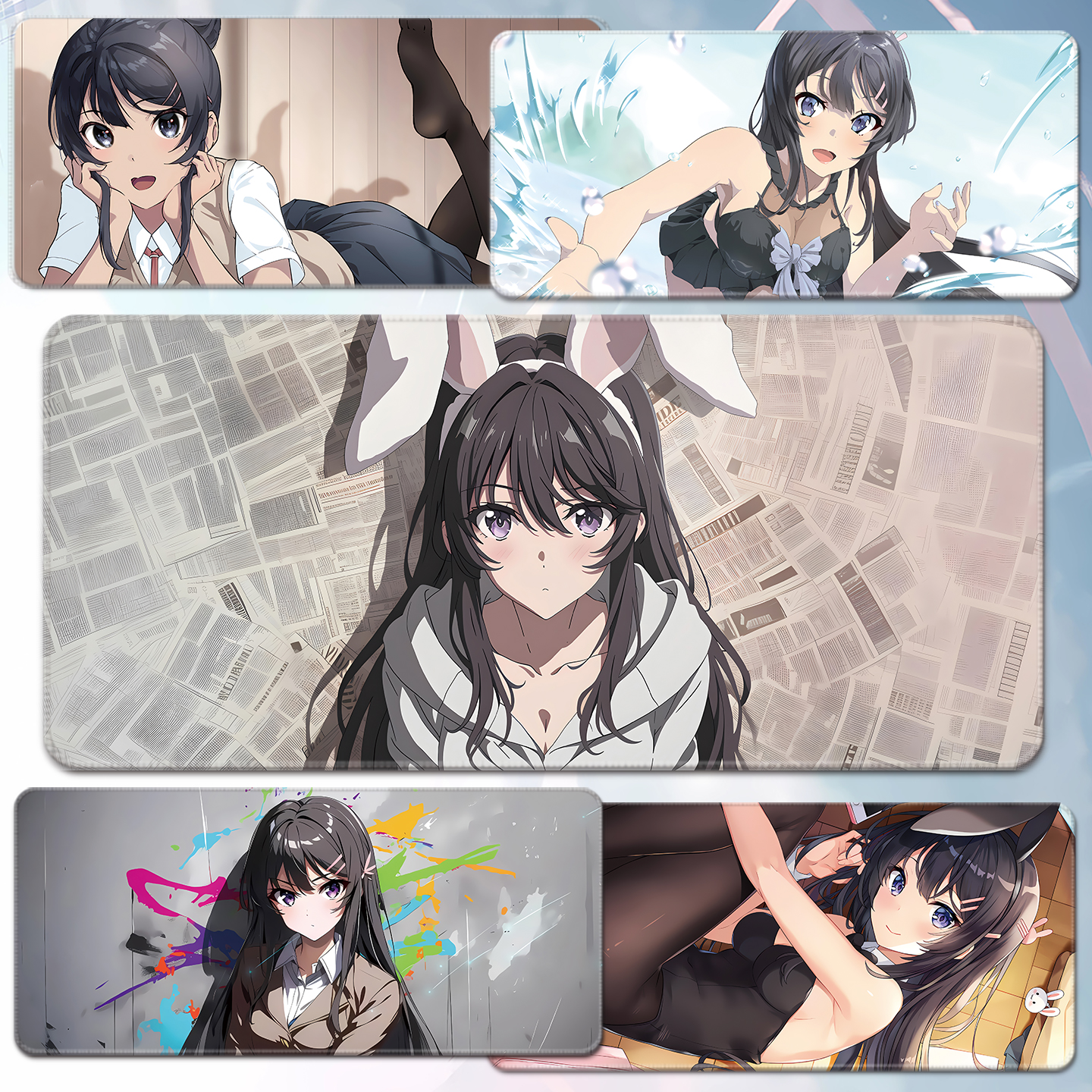 樱岛麻衣学姐鼠标垫超大桌垫锁边