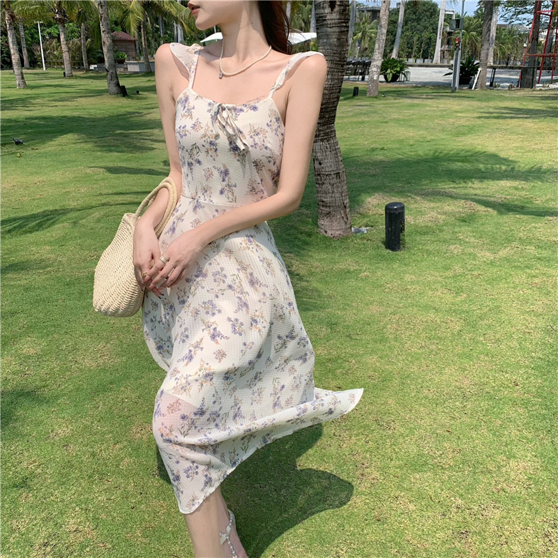 French gentle and elegant Chiffon Dress