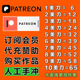 patreon代充会员 订阅赞助 patreon P站赞助代充作者会员