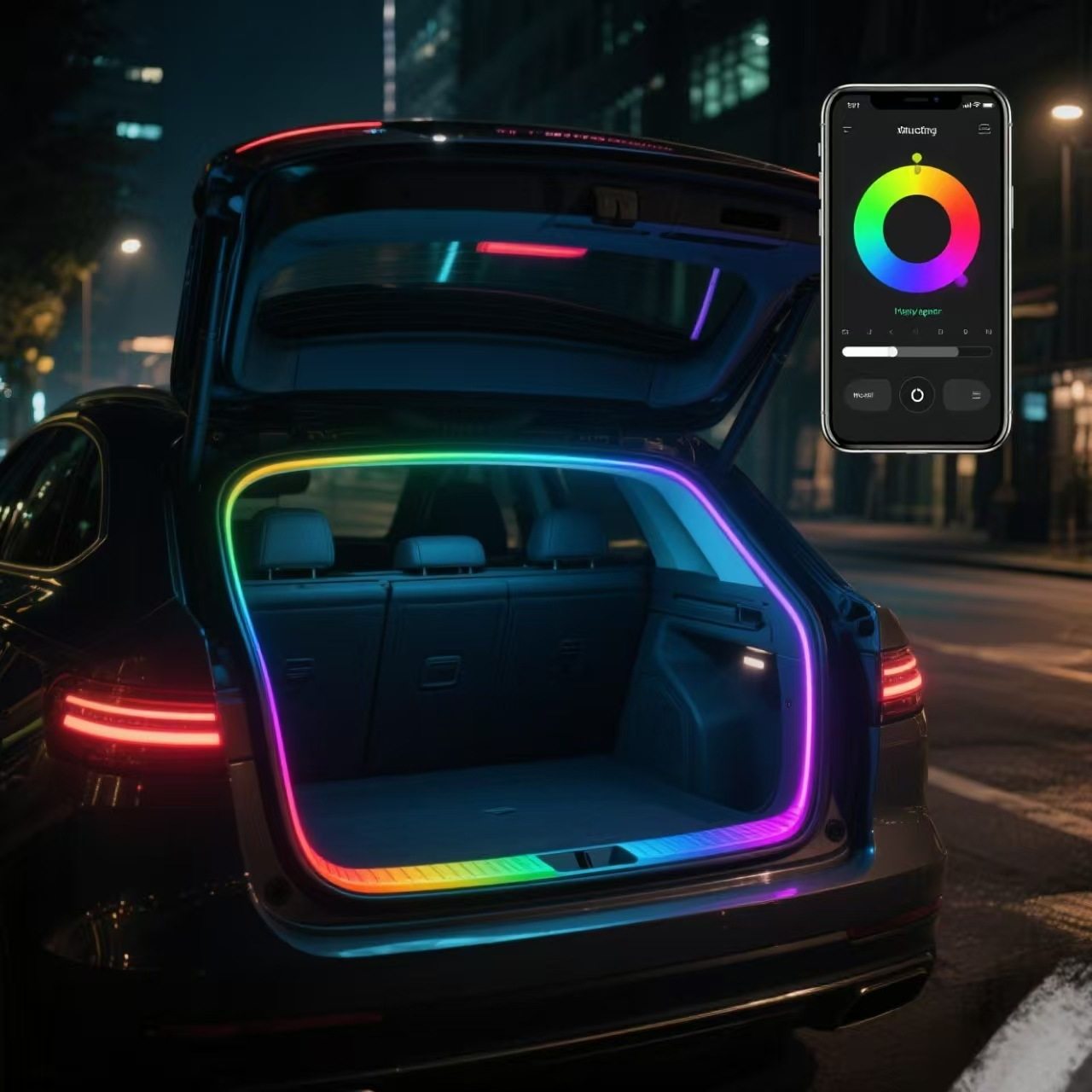 汽车后备箱幻彩流光启动扫描灯条改装尾箱氛围灯带照明自感应插针,汽车零部件/养护/美容/维保,大灯附件,淘宝优惠券,粉丝福利购,淘宝优惠卷