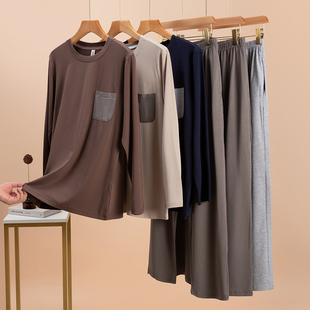 男士 春秋款 莫代尔大码 睡衣男套装 居家服可外穿 宽松家居服长袖 秋季