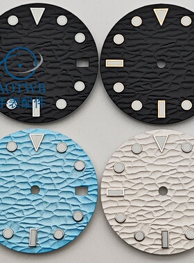 28.5mm改款黑色白色蓝色手表表盘绿色夜光适合NH35 NH36机芯