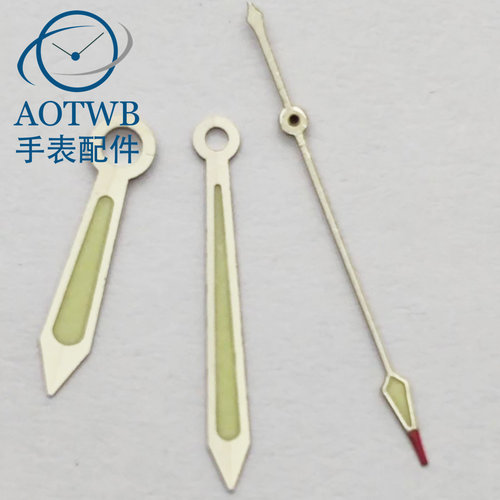 手表银色表针绿色夜光适合NH35 ETA2824 PT5000 miyota8215机芯
