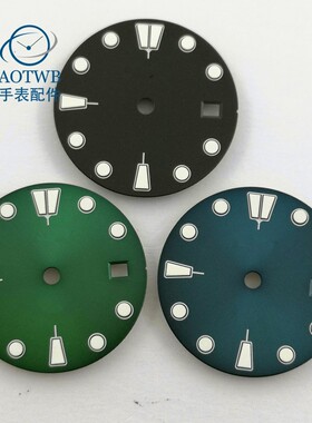 28.5mm表配件黑色表盘 配ETA 2836 2824 美优达828215 821A明珠机